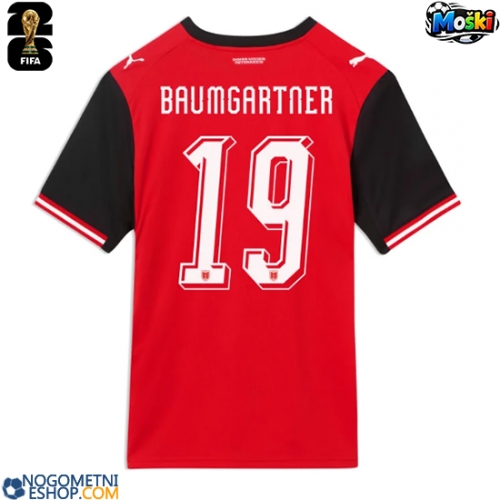 Moški Nogometni dresi Avstrija Christoph Baumgartner #19 Domači SP 2026 Kratek Rokav
